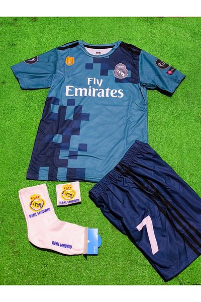After Party ΑΝΤΙΓΡΑΦΗ - Real.madrid. Ρονάλντο εκτός έδρας Τυρκουάζ 2018 Champions League Παιδικό ΣΕΤ 4 ΤΕΜΑΧΙΩΝ ΤΖΕΡΣΕΪ AG