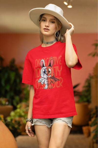 ArtYus Unisex Bărbați/Femei Demon Înger Iepure Colorat cu imprimeu supradimen...