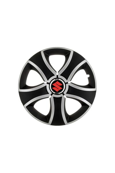 Autohelix MSA Set de 4 capace de jantă Bis Gri-Negru R15 pentru gama auto Suzuki