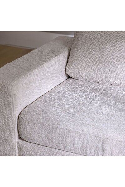 Danube Home Odum 1 Seater Fabric Sofa with Left Arm - Grey/White L103xW99xH90cm