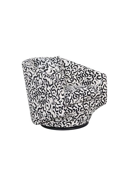 Danube Home Napoleon 1 Seater Fabric Accent Chair – Black & White Pattern L78xW85xH79cm