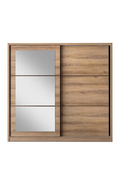 Danube Home Norden Sliding Wardrobe - African Walnut L220xW60xH210cm