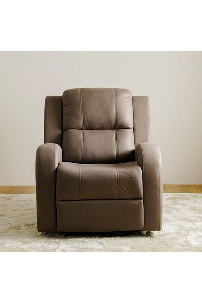 Danube Home Crimson 1 Seater Fabric Recliner Sofa - Brown L83xW96xH97cm
