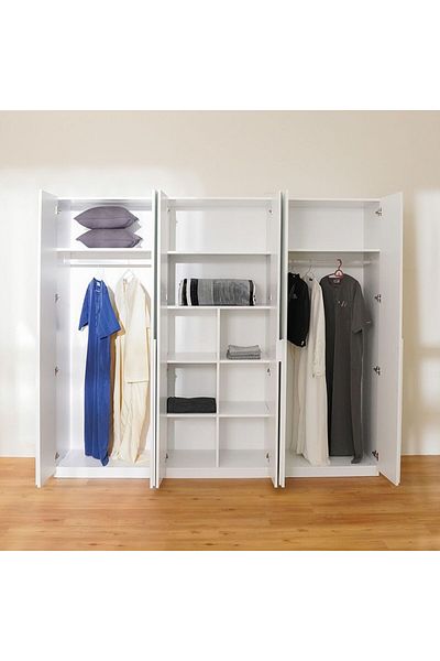 Danube Home Serenity 6 Door Wardrobe - White L237xW53.5xH208cm