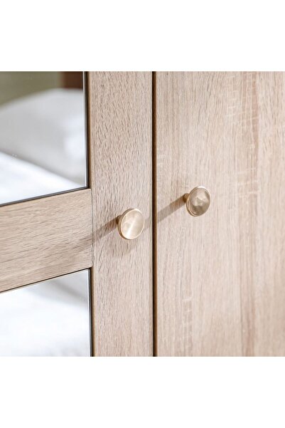 Danube Home Monro 3 Door Wardrobe with Mirror - Natural Oak L121.8xW58xH210cm