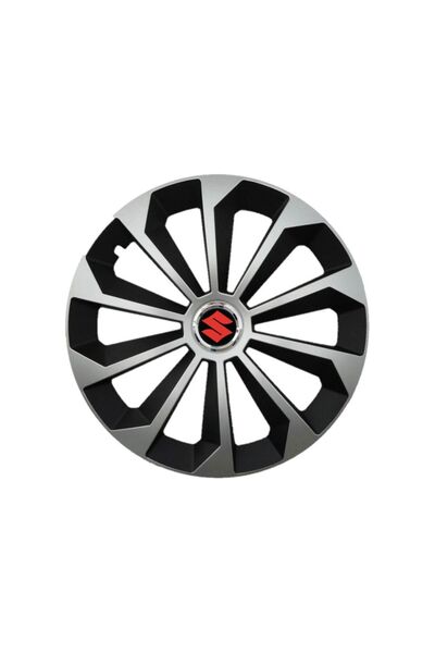 OEM Set de 4 capace de jantă Fame gri-negru cu inel R16, pentru gama Suzuki