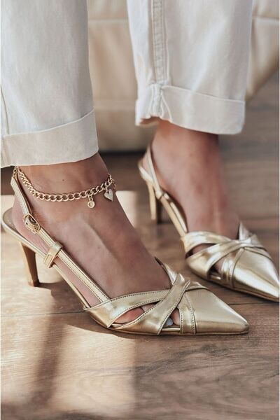 I Love Shoes Peraps Γυαλιστερό Δερμάτινο Ψηλοτάκουνο Στιλέτο Χρυσό