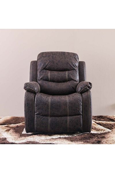 Danube Home Adric 1 Seater Airleather Manual Recliner - Dark Brown L82xW80xH98cm
