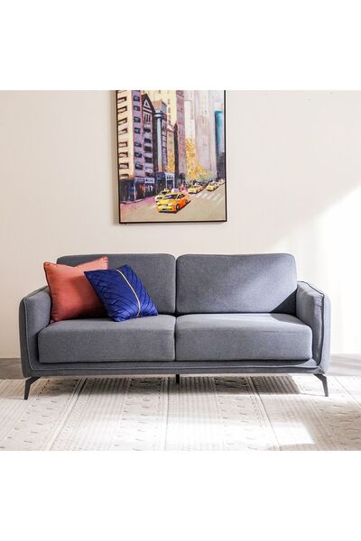 Danube Home Stellar 6 Seater Fabric Sofa Set - Grey