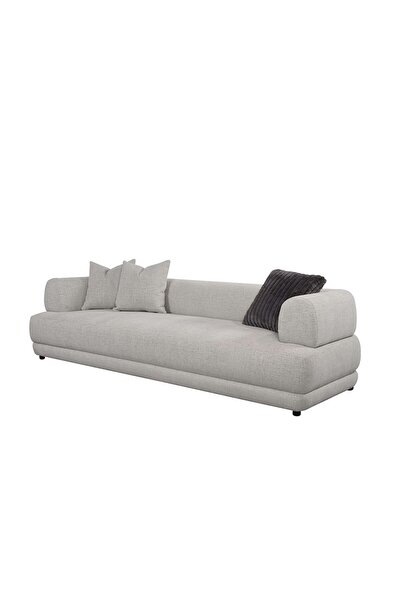 Danube Home Dustin 4 Seater Fabric Sofa - Light Grey L264xW97xH68cm