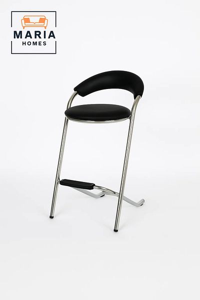 MARIA HOMES Modern High Chair with Chrome Frame and Footrest