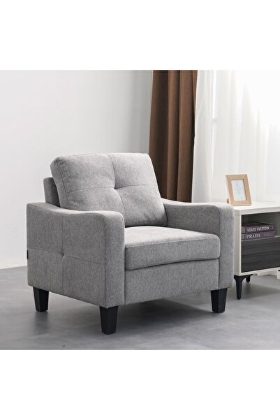 Danube Home Supreme 1 Seater Fabric Sofa - Grey L91xW80xH88cm