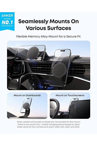 Generic Anker Magnetic Car Mount for iPhone 16/15, 360° Adjustable Car Phone Holder (Does Not Support Charg