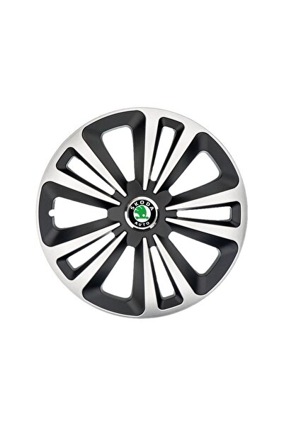 Autohelix MSA Set de 4 capace de jantă Terra Gri-Negru R16 pentru gama auto S...
