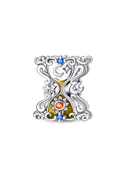 Fubena سحر الساعة الرملية ذات الحلقة اللانهائية باللون الفضي