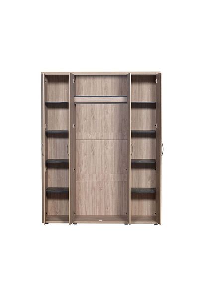 Danube Home V2 Bolivar 4 Door Wardrobe -V.Oak/Black faux marble L55xW160xH208cm