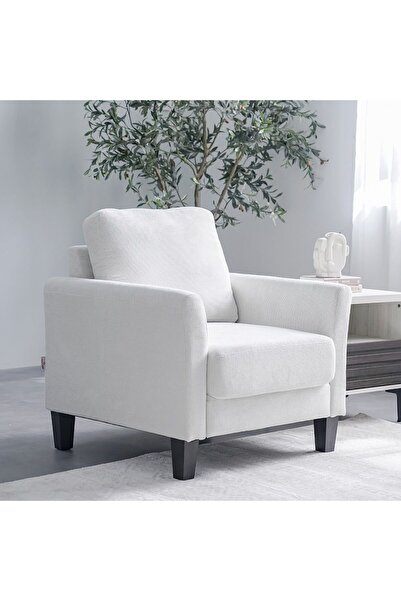 Danube Home Gamorah 1 Seater Fabric Sofa - Cream L88xW85xH94cm