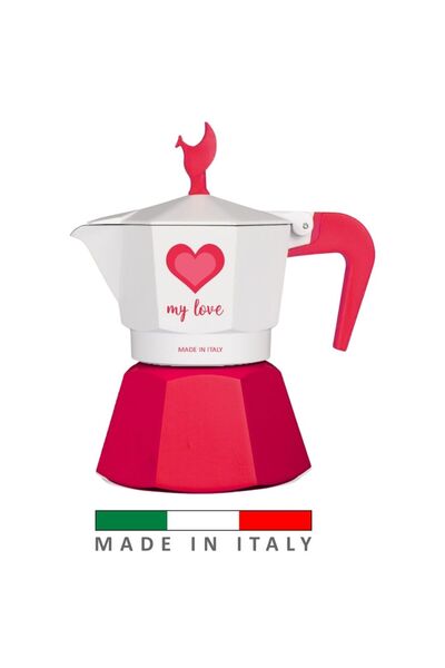 evrista Moka Pot My Love Siyah Set İtalyan Malı