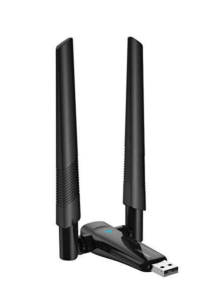 ERDİNEKS Wifi6 Destekli Çift Anten Usb Wifi Adaptör Dongle Tak Çalıştır Bluetooth Dual Wireless