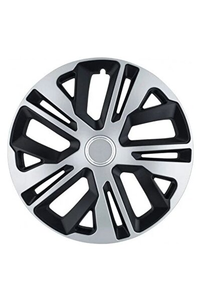 Autohelix MSA Set de 4 capace pentru roți, culoare argintiu/negru, 16 inch, model Raven Grey-Black cu inel cromat