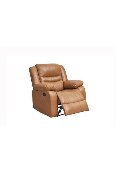 Danube Home كرسي استرخاء جلدي دازلر 1 سيتر هوائي - بني، الطول 97 سم × العرض 94 سم × الارتفاع 104 سم