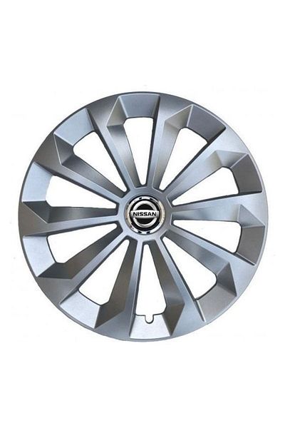 Autohelix MSA Set de 4 capace pentru roți, compatibile cu jante R14, pentru Nissan, model cromat Fame