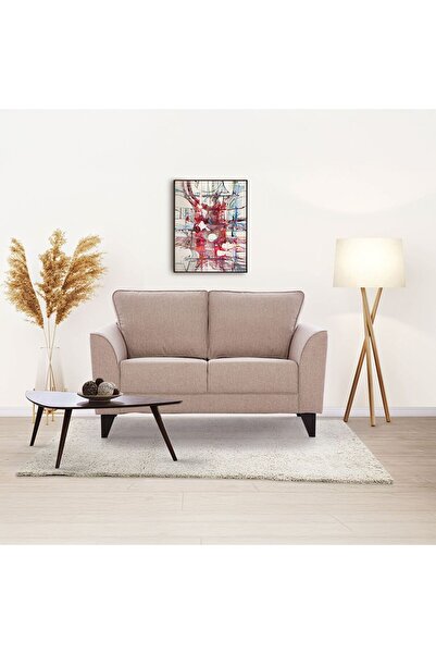 Danube Home Polo 2 Seater Fabric Sofa - Classic Beige L140xW86.5xH90cm