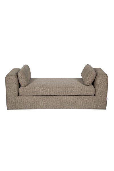 Danube Home Paddington 2 Seater Wide Fabric Lounger - Melange Brown L160xW60xH60cm