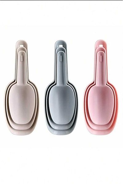 sweenhome طقم ملاعق طعام مكون من 3 قطع خالية من مادة BPA مقاس 22-19-17 سم