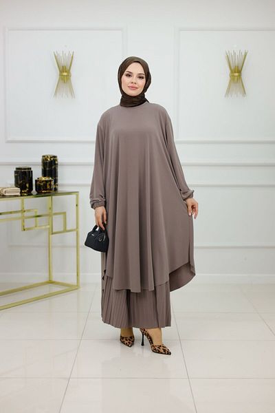 VALENS BOUTİQUE Women's Hijab Pants Set 2 Piece Set Tunic & Pants