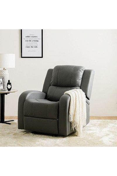 Danube Home Crimson 1 Seater Fabric Recliner Sofa - Grey L83xW96xH97cm