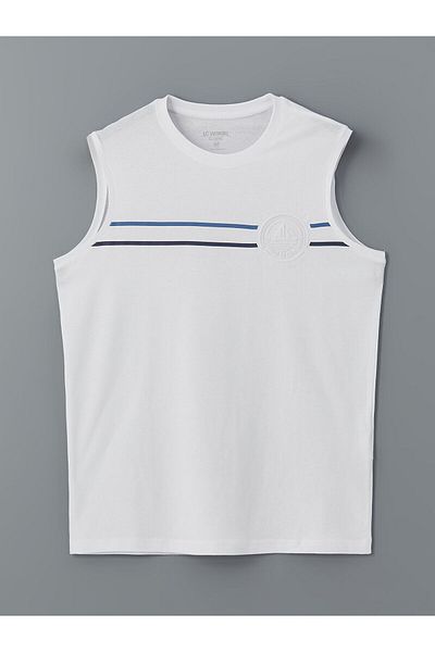 LC Waikiki Ανδρικό αμάνικο μπλουζάκι με στάμπα New Season Crew Neck - S5JL75Z8