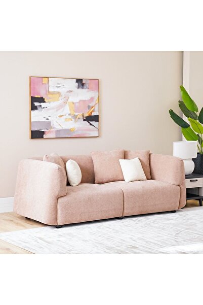 Danube Home Jessie 4 Seater Fabric Sofa - Rose L232xW100xH79cm