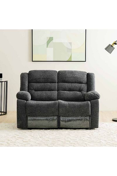 Danube Home Allende 2 Seater Fabric Motion Recliner - Smoke Grey L150xW78xH98cm