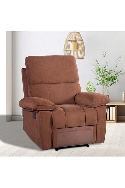 Danube Home Mendoza 1 Seater Fabric Recliner - Brown L94xW95xH103cm