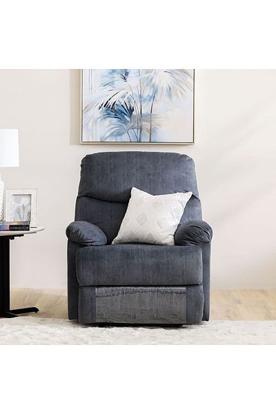 Danube Home Baltimore 1 Seater Fabric Motion Recliner - Navy L86xW99xH99cm