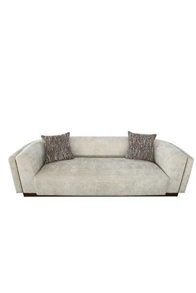 Danube Home Lizeth Fabric 3 Seater Sofa - Beige L249xW103xH71cm