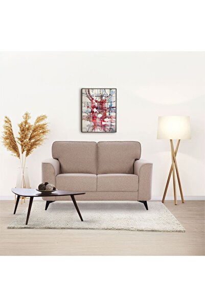 Danube Home أريكة فيلد القماشية ذات المقعدين - بيج، الطول 146.5 × العرض 84 × ...