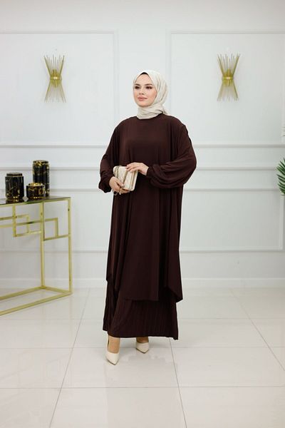 VALENS BOUTİQUE Γυναικείο Σετ Παντελόνι Hijab Σετ 2 τεμαχίων Μανδύα & Παντελόνι