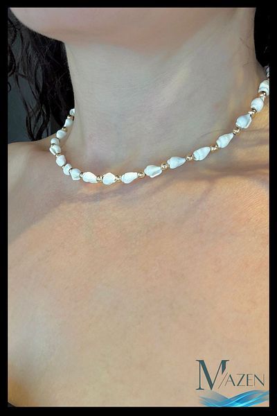 MAZEN Seashell Necklace with Starfish Detail |   Summer Handmade Women's Jewelry Accessory