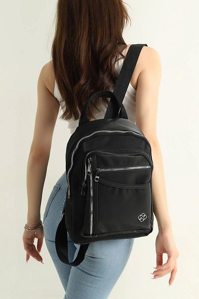 MILANOFOX Women's Black Medium Size Multi-Eye Daily Backpack