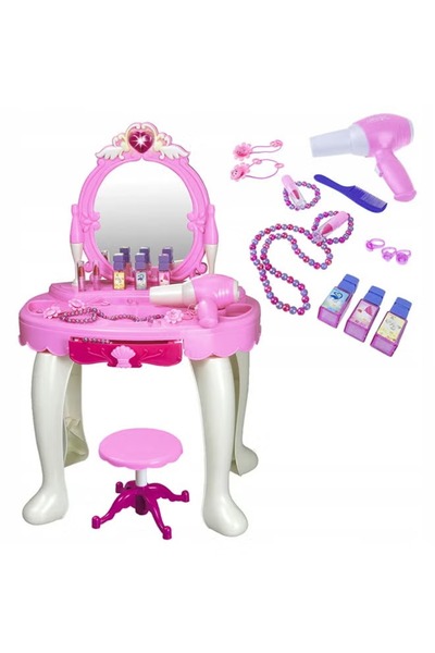 rexa Lightweight Compact Pretend Beauty Dresser Vanity Makeup Play Set For Girls