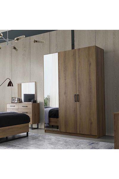 Danube Home Norden 3 Door Wardrobe - African Walnut L148xW60xH220cm