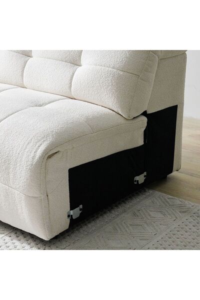 Danube Home Darel 1 Seater Armless Fabric Sofa - White L100xW117xH89cm