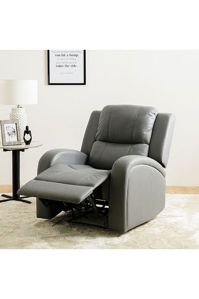 Danube Home Crimson 1 Seater Fabric Recliner Sofa - Grey L83xW96xH97cm