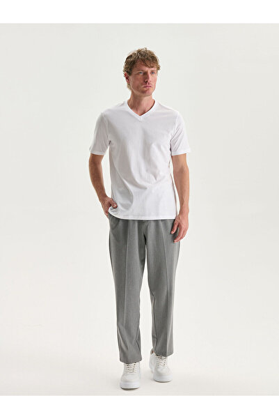 LC Waikiki Визия Нова колекция Мъжка тениска с V-образно деколте и къс ръкав