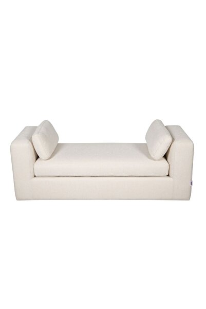 Danube Home Paddington 2-Seater Wide Fabric Lounger - Ivory, Durable Solid Wood, 2-Year Warranty, 160x60x60cm