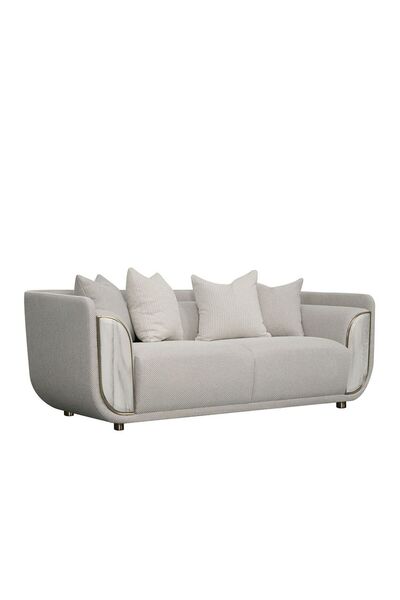 Danube Home Trident 2 Seater Fabric Sofa - Grey/Champagne L203xW100xH75cm