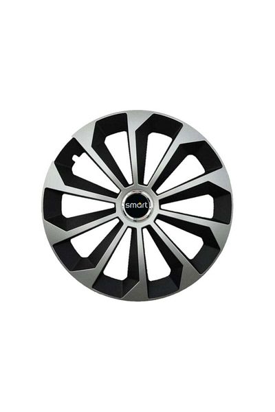 Autohelix MSA Set de 4 capace de jantă Fame gri-negru cu inel R14, pentru gama de mașini Smart