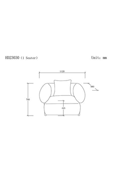 Danube Home Trinity Fabric 1 Seater Sofa - Green L112xW98xH76cm